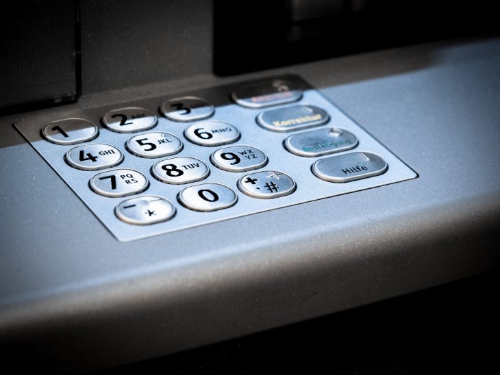 ATM pin keyboard