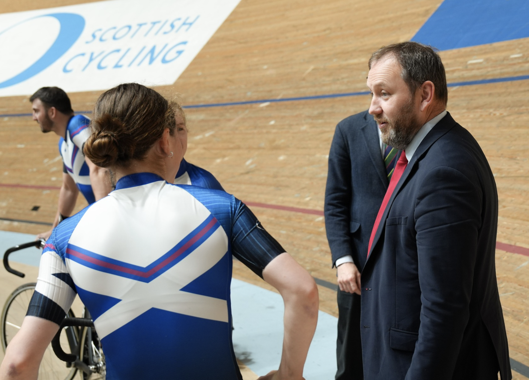 Ian visiting the Chris Hoy velodrome in Glasgow ahead of the 2026 Commonwealth Games.